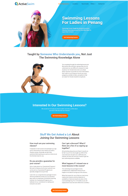 Active Swim Portfolio - WebHero Technologies