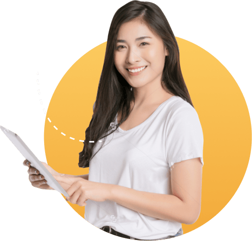 Happy Girl with Ipad - WebHero Technologies