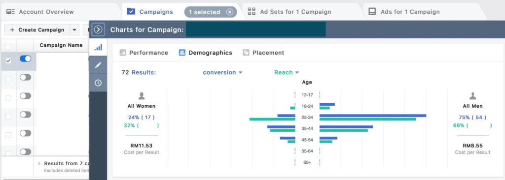 Facebook Ads Demographic Chart - Webhero Technologies