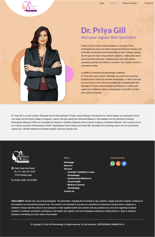 Dr. Priya Portfolio - WebHero Technologies