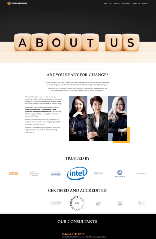 Elizabeth Image Branding Portfolio - WebHero Technologies