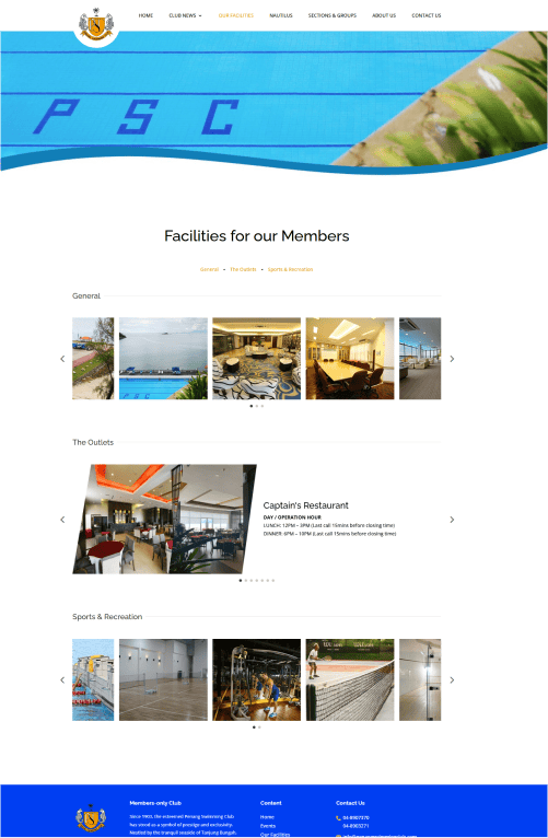 Penang Swimming Club Portfolio - WebHero Technologies