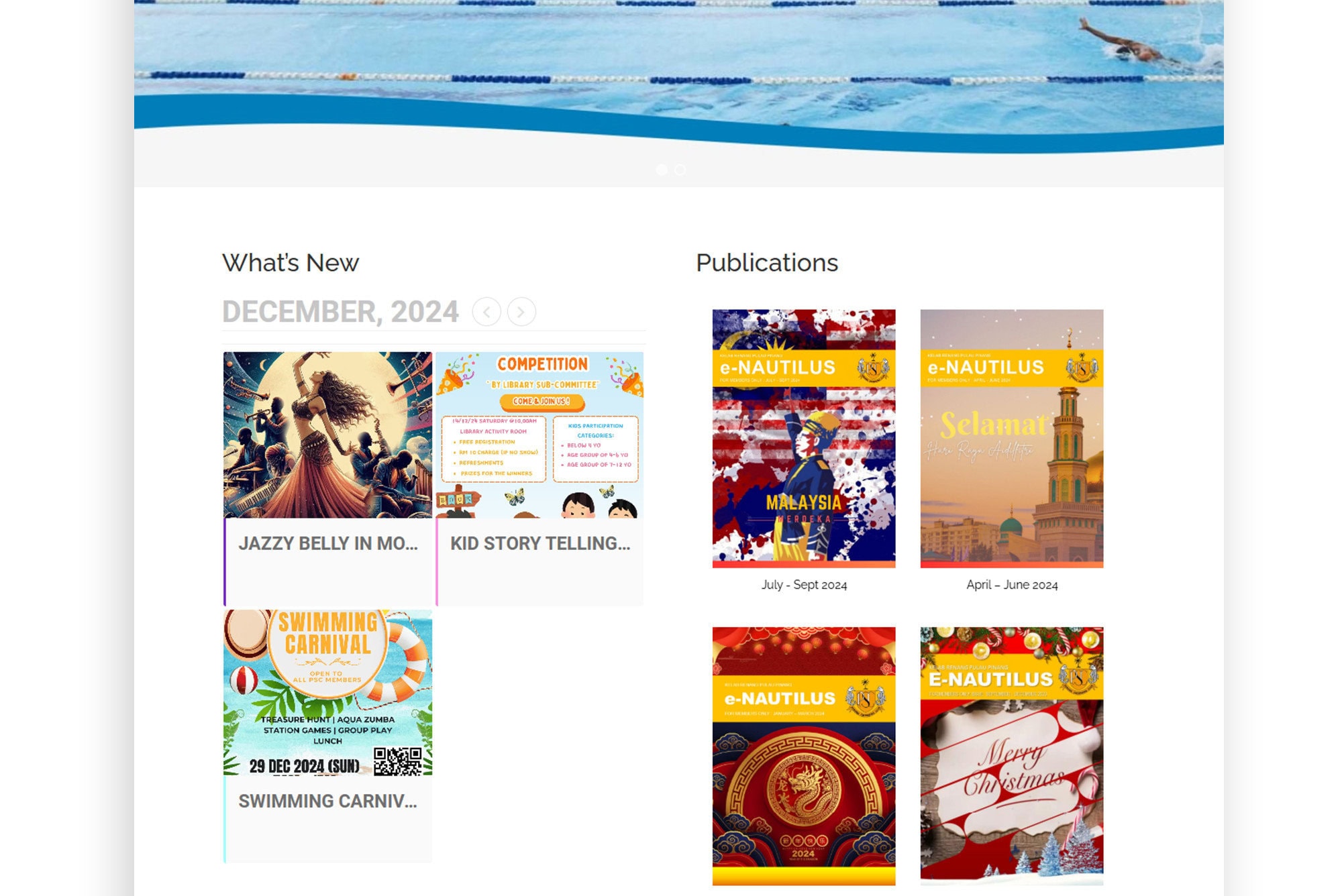 Penang Swimming Club Portfolio - WebHero Technologies