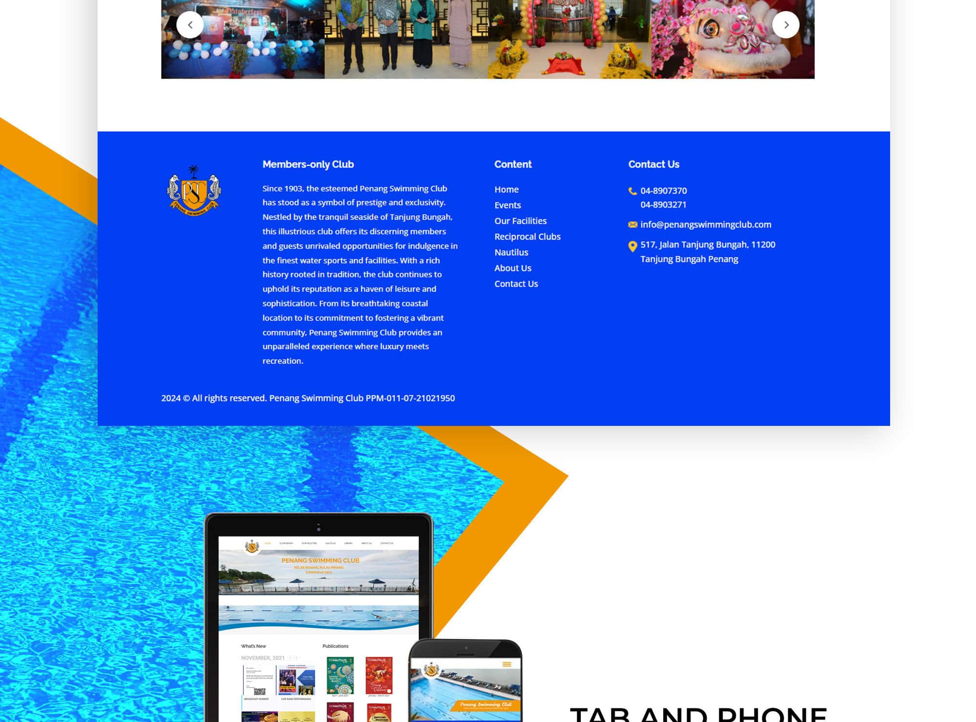 Penang Swimming Club Portfolio - WebHero Technologies