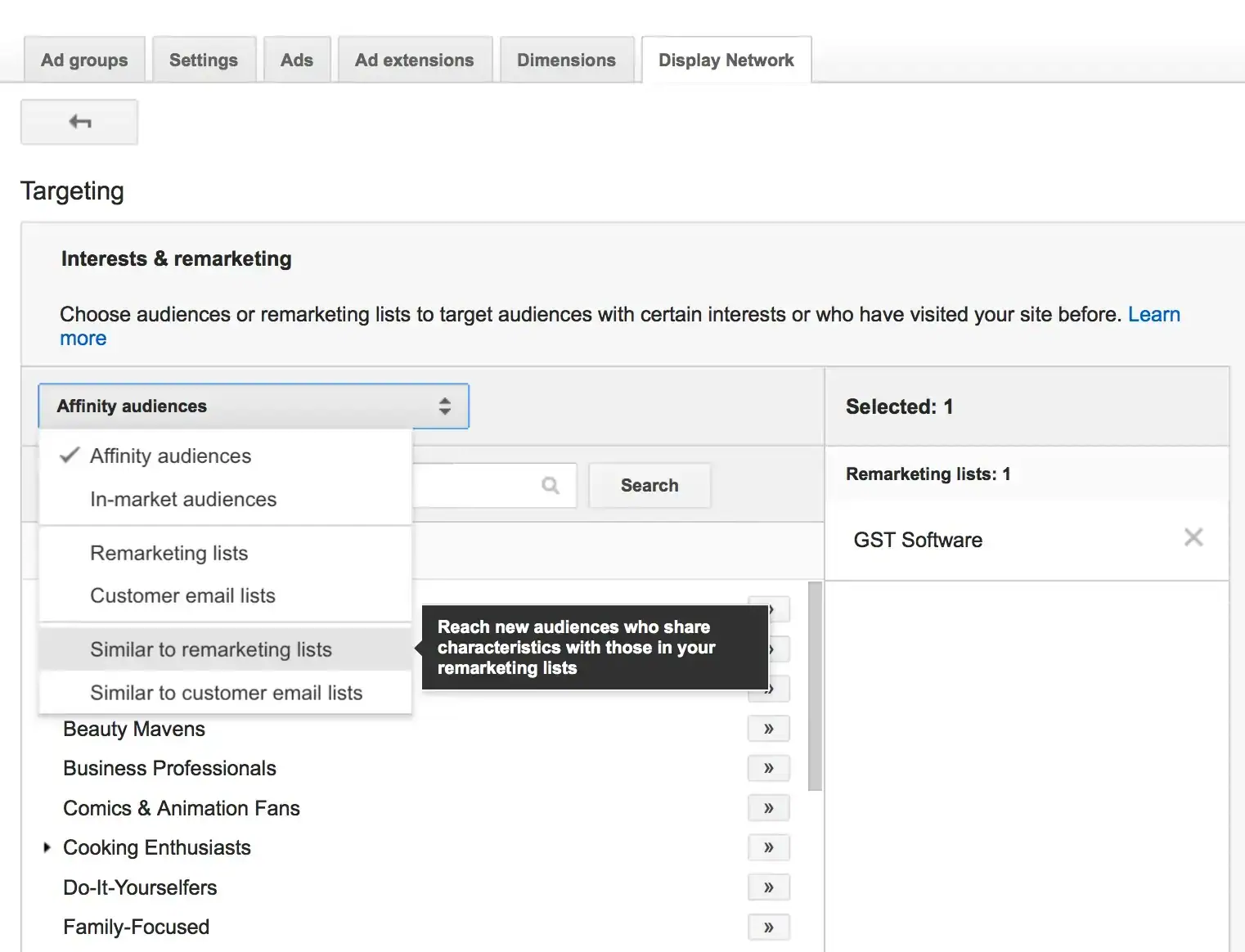 Google AdWords Similar Audience Setting - WebHero Technologies