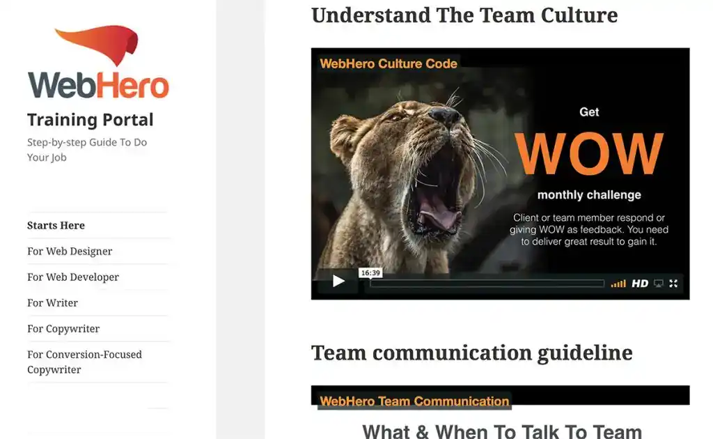 Business Training Portal - WebHero Technologies