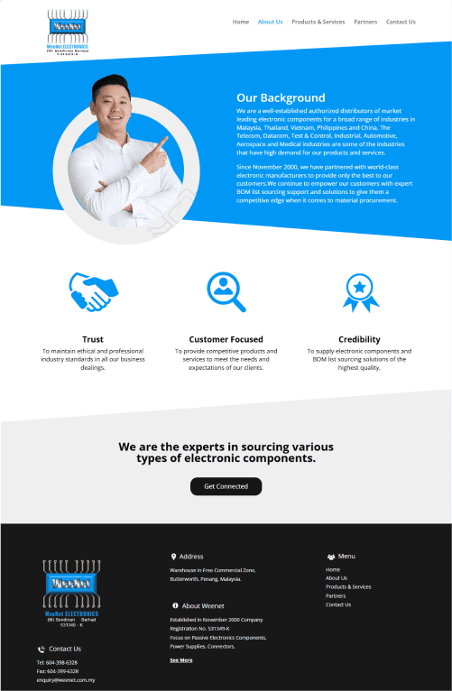 Weenet Electronics Portfolio - WebHero Technologies